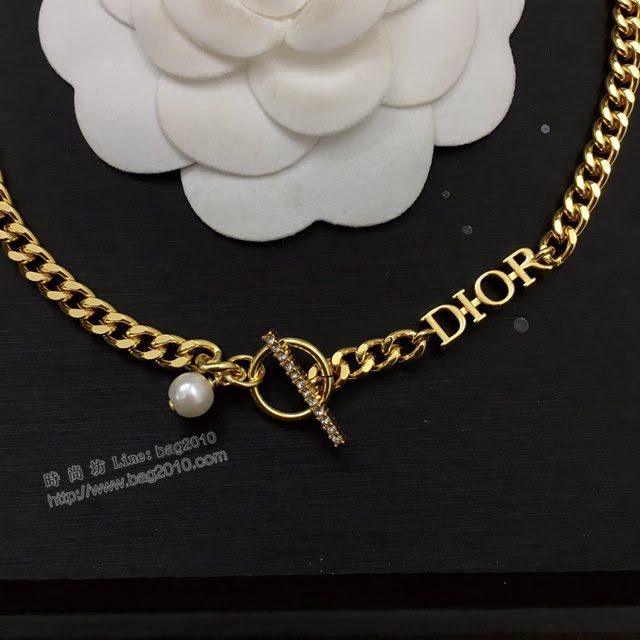 Dior飾品 迪奧經典熱銷爆款復古金色女項鏈  zgd1141